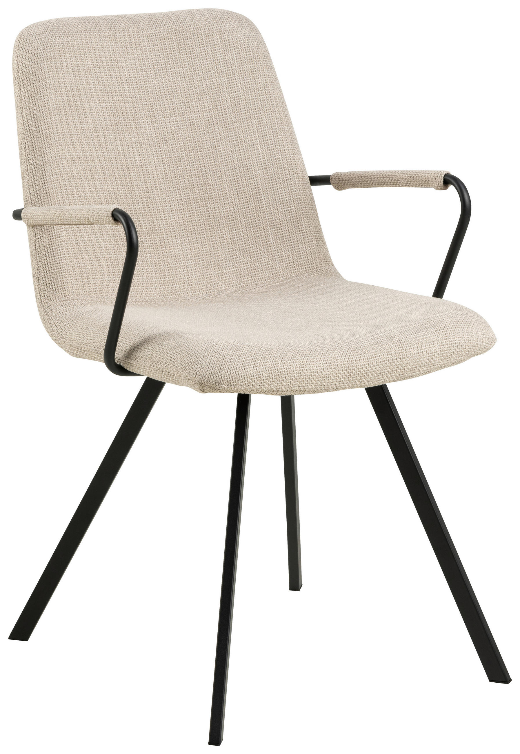 STOL MED ARMSTÖD vävt tyg  - beige/svart, Design, metall/textil (55,5/85/50,5cm) - Livetastic