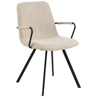 ARMLEHNSTUHL  in Webstoff  - Beige/Schwarz, Design, Textil/Metall (55,5/85/50,5cm) - MID.YOU