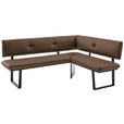 ECKBANK 190/150 cm  in Schwarz, Dunkelbraun  - Dunkelbraun/Schwarz, MODERN, Textil/Metall (190/150cm) - Cantus