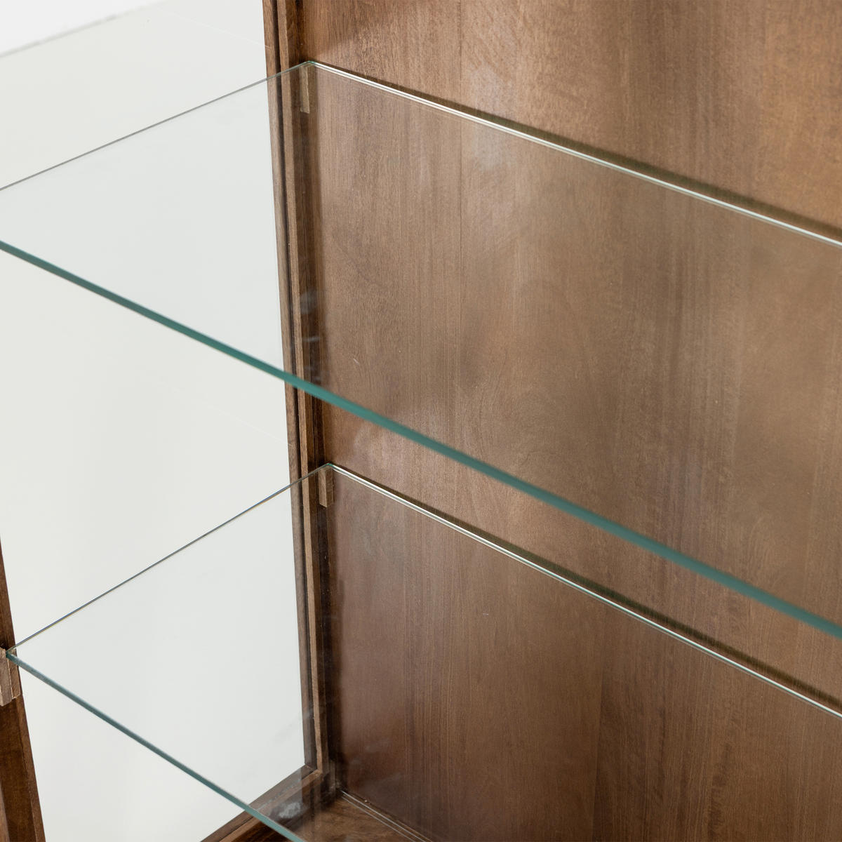 VITRINE Kella in massiv Mangoholz Dunkelbraun  - Dunkelbraun, Design, Glas/Holz (100/132/44cm) - Livetastic