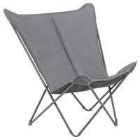 GARTEN-RELAXSESSEL Stahl  - Titanfarben/Hellgrau, Basics, Kunststoff/Metall (91/87/83cm) - Lafuma Mobilier