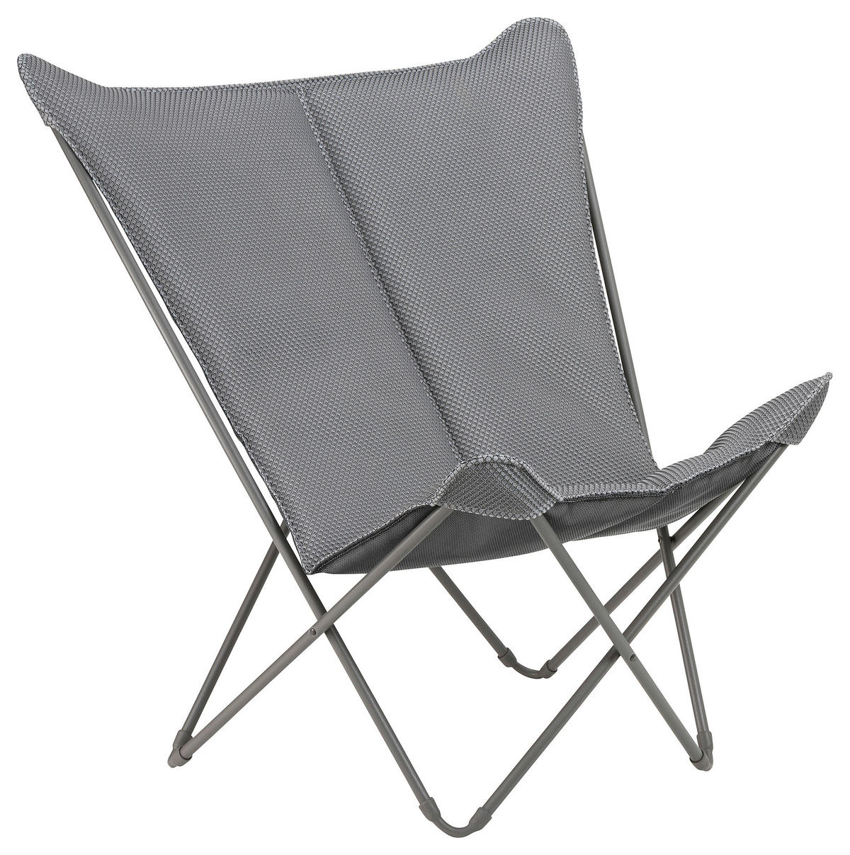 GARTEN-RELAXSESSEL Stahl  - Titanfarben/Hellgrau, Basics, Kunststoff/Metall (91/87/83cm) - Lafuma Mobilier