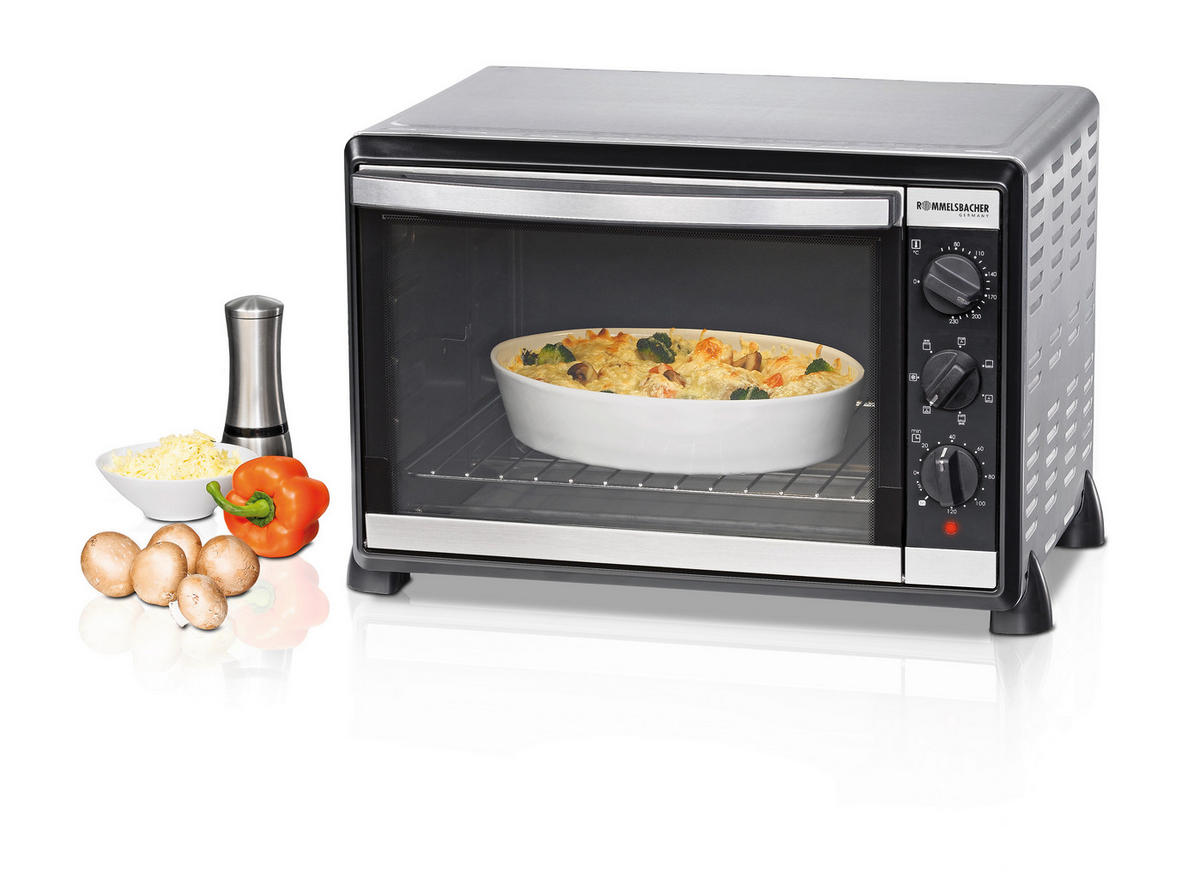 MINIBACKOFEN  - Edelstahlfarben, Basics, Metall (54.5/36/43cm) - Rommelsbacher