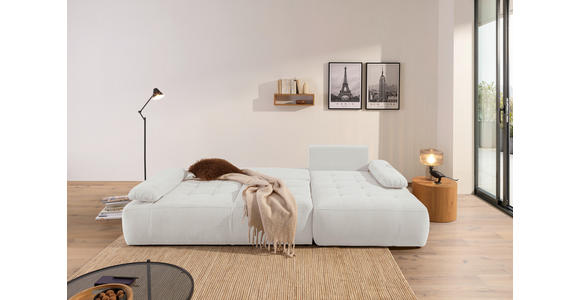 ECKSOFA  in Webstoff Weiß  - Schwarz/Weiß, KONVENTIONELL, Kunststoff/Textil (282/162cm) - Carryhome