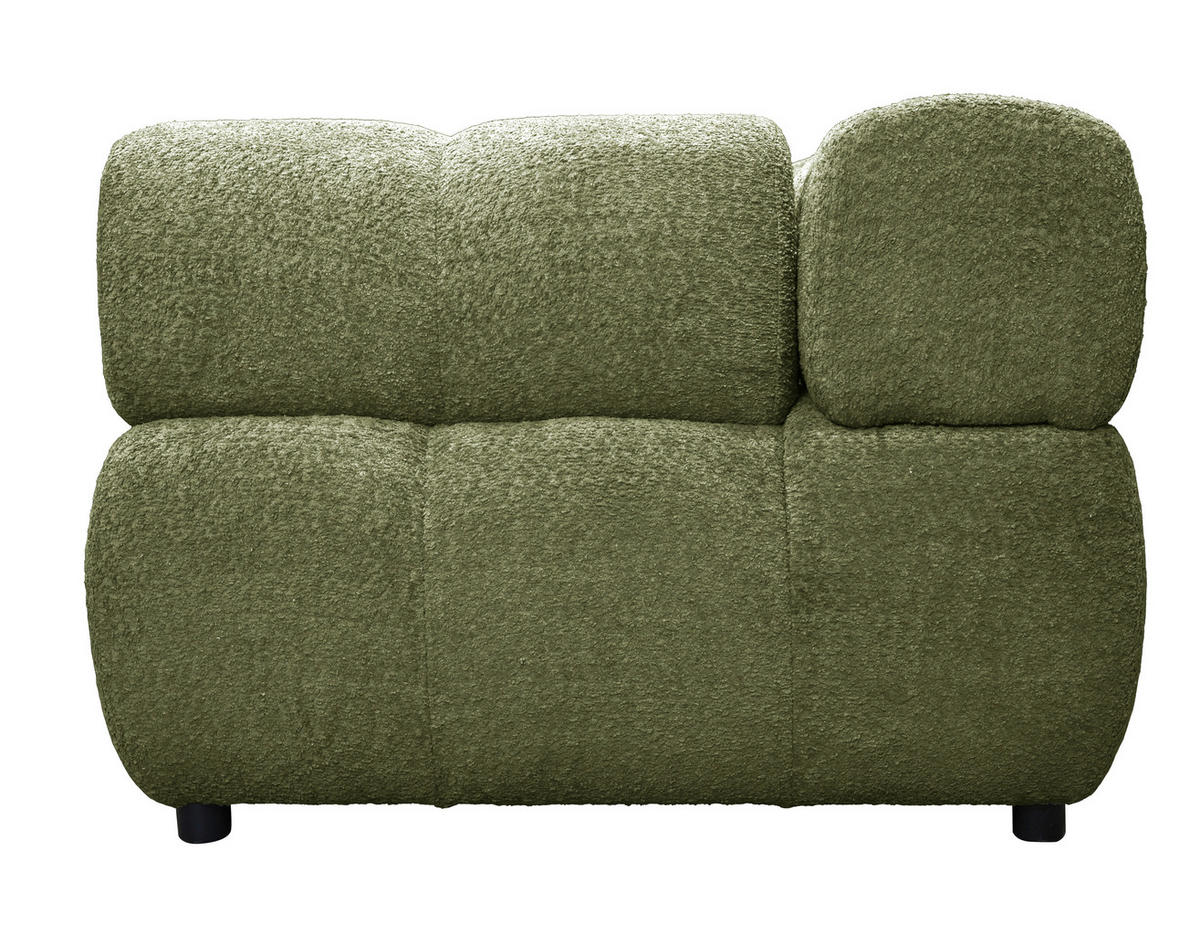 ECKSOFA ZAK Grün Bouclé  - Schwarz/Grün, Design, Kunststoff/Textil (280/186cm) - MID.YOU