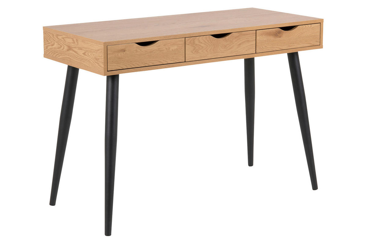 RADNI STO  crna, boja hrasta   - boja hrasta/crna, Dizajnerski, metal/pločasti materijal (110/77,1/50cm) - Carryhome