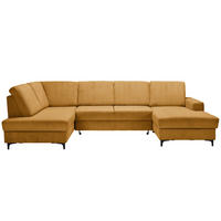 WOHNLANDSCHAFT in Cord Senfgelb  - Senfgelb/Schwarz, Konventionell, Textil/Metall (185/317/167cm) - Stylife