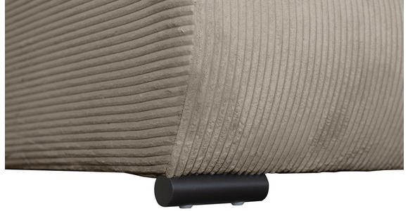 WOHNLANDSCHAFT  in Cord Taupe  - Taupe/Schwarz, KONVENTIONELL, Textil/Metall (191/351/191cm) - Carryhome