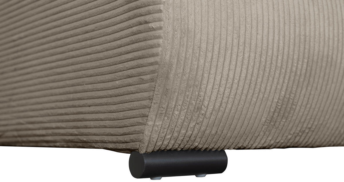 WOHNLANDSCHAFT Taupe Cord  - Taupe/Schwarz, KONVENTIONELL, Textil/Metall (191/351/191cm) - Carryhome