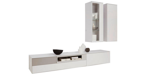 WOHNWAND 285/199/47 cm in Grau - Grau, Design, Glas/Holzwerkstoff (285/199/47cm) - Dieter Knoll