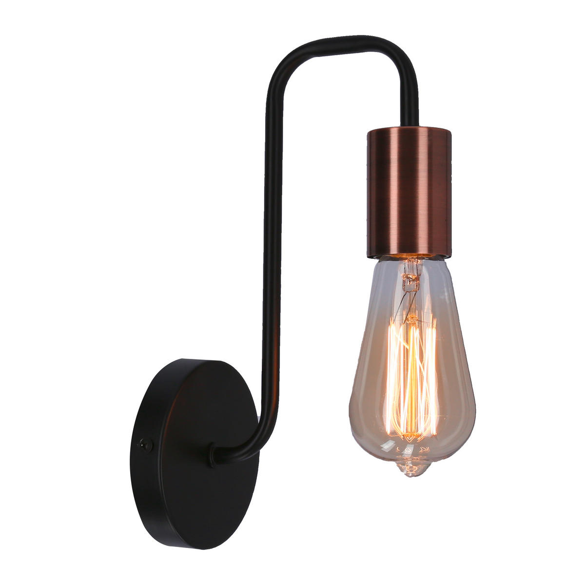 VÄGGLAMPA 17/10/26 cm   - svart, Klassisk, metall (17/10/26cm)