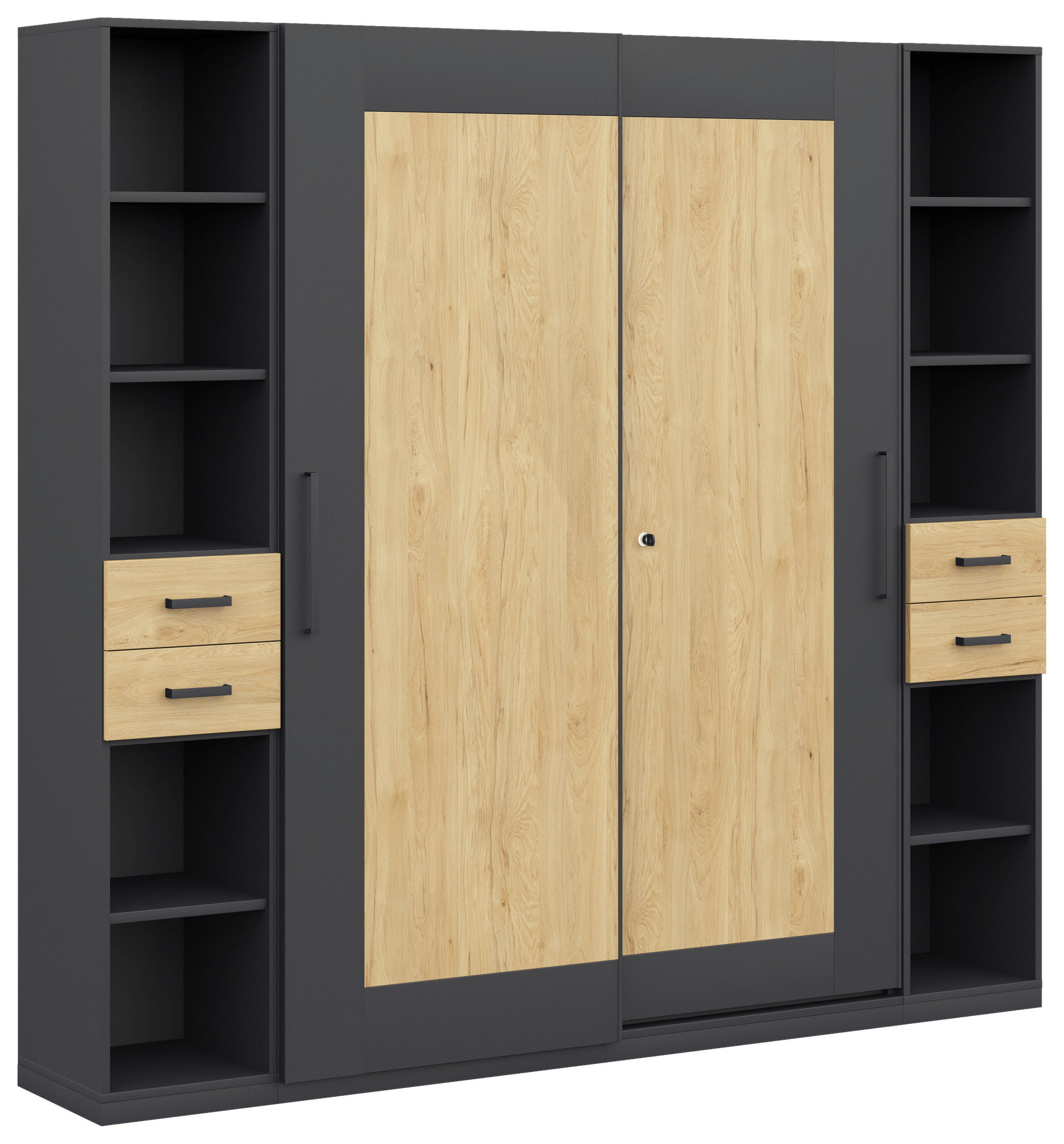 AKTENSCHRANK Anthrazit, Hickory  - Anthrazit/Hickory, Basics, Holzwerkstoff (240/220,5/41,9cm) - Moderano