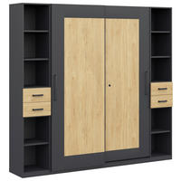 AKTENSCHRANK Hickory, Anthrazit  - Anthrazit/Hickory, Basics, Holzwerkstoff (240/220,5/41,9cm) - Moderano