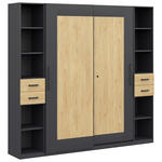 AKTENSCHRANK Anthrazit, Hickory  - Anthrazit/Hickory, Basics, Holzwerkstoff (240/220,5/41,9cm) - Moderano