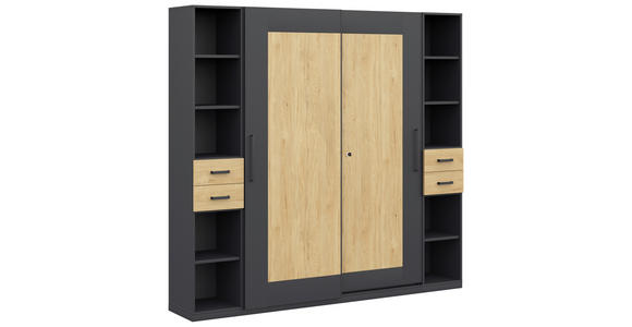 AKTENSCHRANK Anthrazit, Hickory  - Anthrazit/Hickory, Basics, Holzwerkstoff (240/220,5/41,9cm) - Moderano