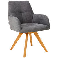 ARMLEHNSTUHL  in Webstoff  - Eichefarben/Anthrazit, KONVENTIONELL, Holz/Textil (62/87,5/68,5cm) - Linea Natura