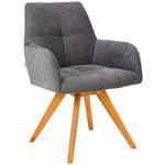 ARMLEHNSTUHL  in Webstoff  - Eichefarben/Anthrazit, KONVENTIONELL, Holz/Textil (62/87,5/68,5cm) - Linea Natura