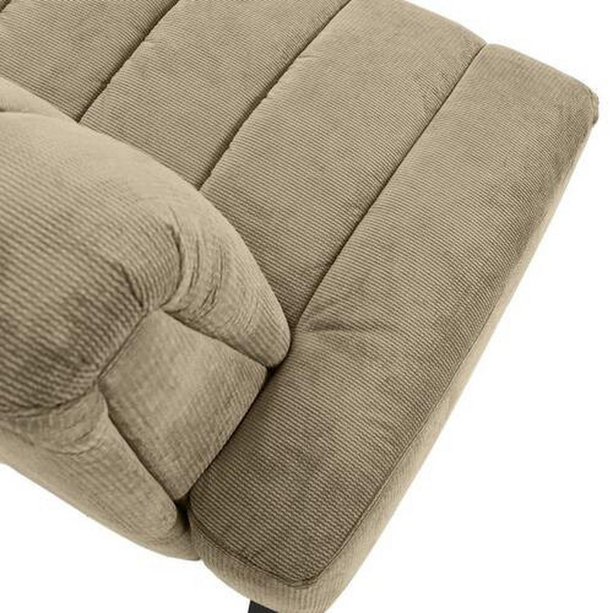 SITZBANK 175/87/77 cm  in Taupe  - Taupe/Schwarz, Design, Textil/Metall (175/87/77cm) - Novel