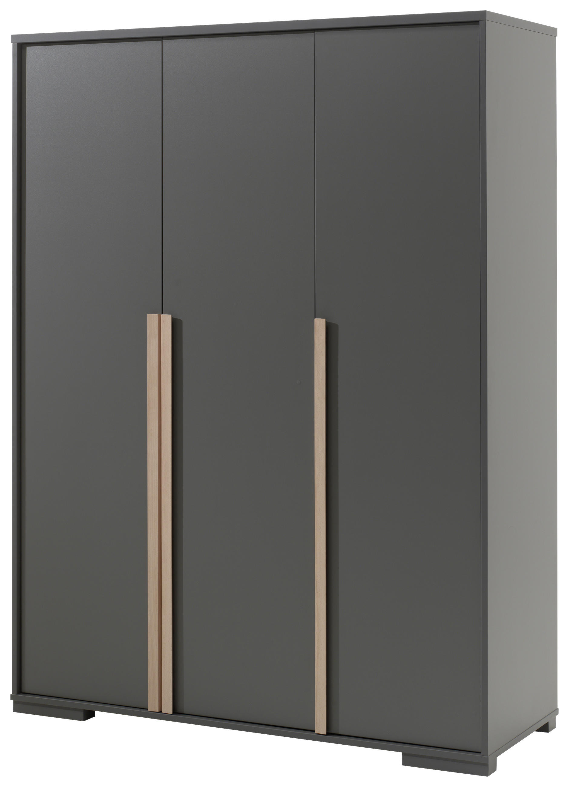 DREHTÜRENSCHRANK 3-türig Anthrazit  - Anthrazit/Buchefarben, MODERN, Holz/Holzwerkstoff (145,6/195,2/56cm) - MID.YOU