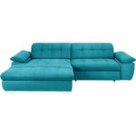 ECKSOFA in Mikrofaser Türkis  180/265 cm  - Türkis/Chromfarben, Design, Textil/Metall (180/265cm) - Carryhome