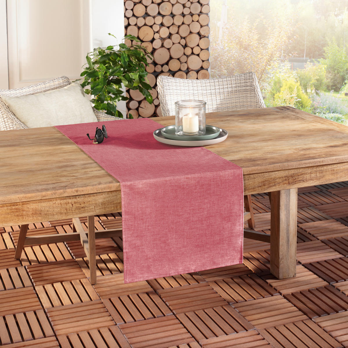 TISCHLÄUFER OSLO Textil Beere 40/140 cm  - Beere, Basics, Textil (40/140cm) - Peyer Syntex