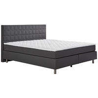 BOXSPRINGBETT 180/200 cm  in Anthrazit  - Anthrazit/Alufarben, Konventionell, Textil/Metall (180/200cm) - Carryhome