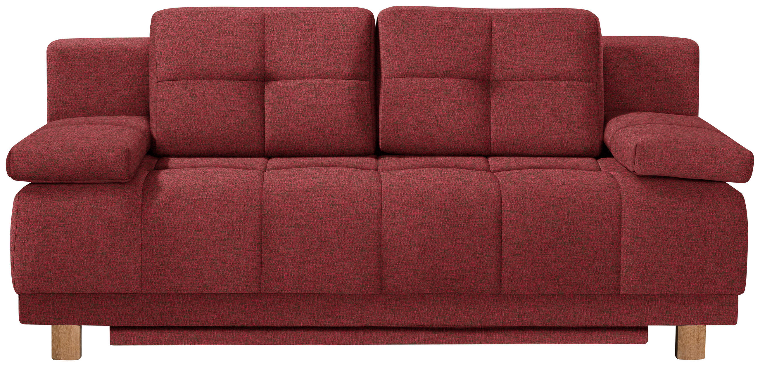 BOXSPRINGSOFA in Webstoff Rot  - Eichefarben/Rot, MODERN, Holz/Textil (202/92/104cm) - Novel