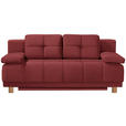 BOXSPRINGSOFA in Webstoff Rot  - Eichefarben/Rot, MODERN, Holz/Textil (202/92/104cm) - Novel