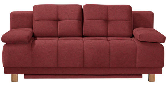 BOXSPRINGSOFA in Webstoff Rot  - Eichefarben/Rot, MODERN, Holz/Textil (202/92/104cm) - Novel