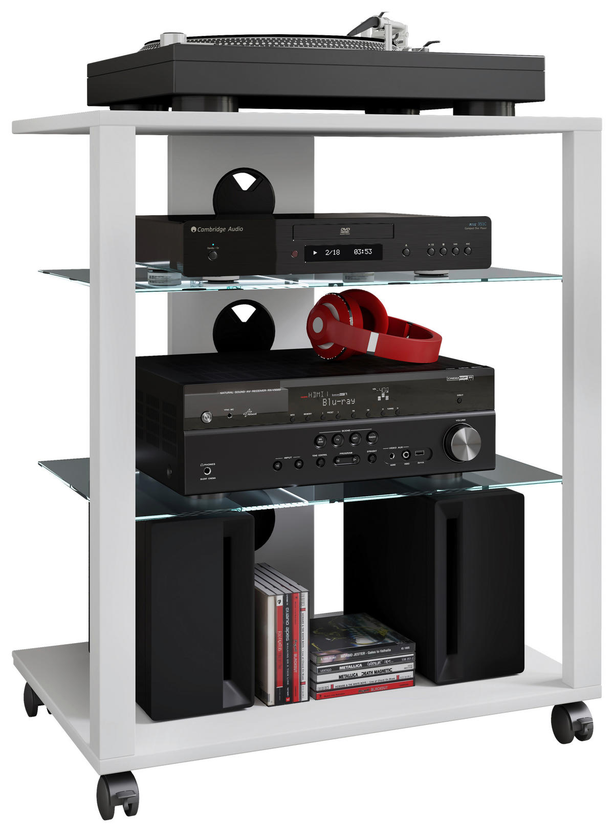 TV-RACK - Weiss, Basics, Holzwerkstoff/Kunststoff (60/70/41cm) - MID.YOU