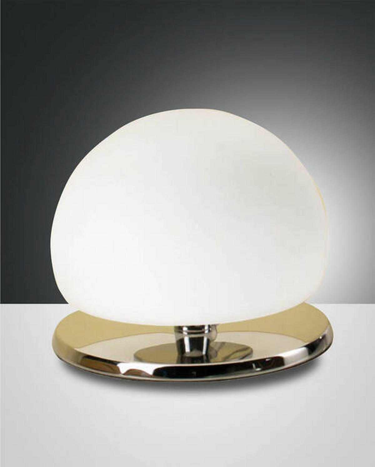 LED-TISCHLEUCHTE MORGANA 15/13 cm   - Chromfarben/Weiß, Basics, Glas/Metall (15/13cm) - Fabas Luce
