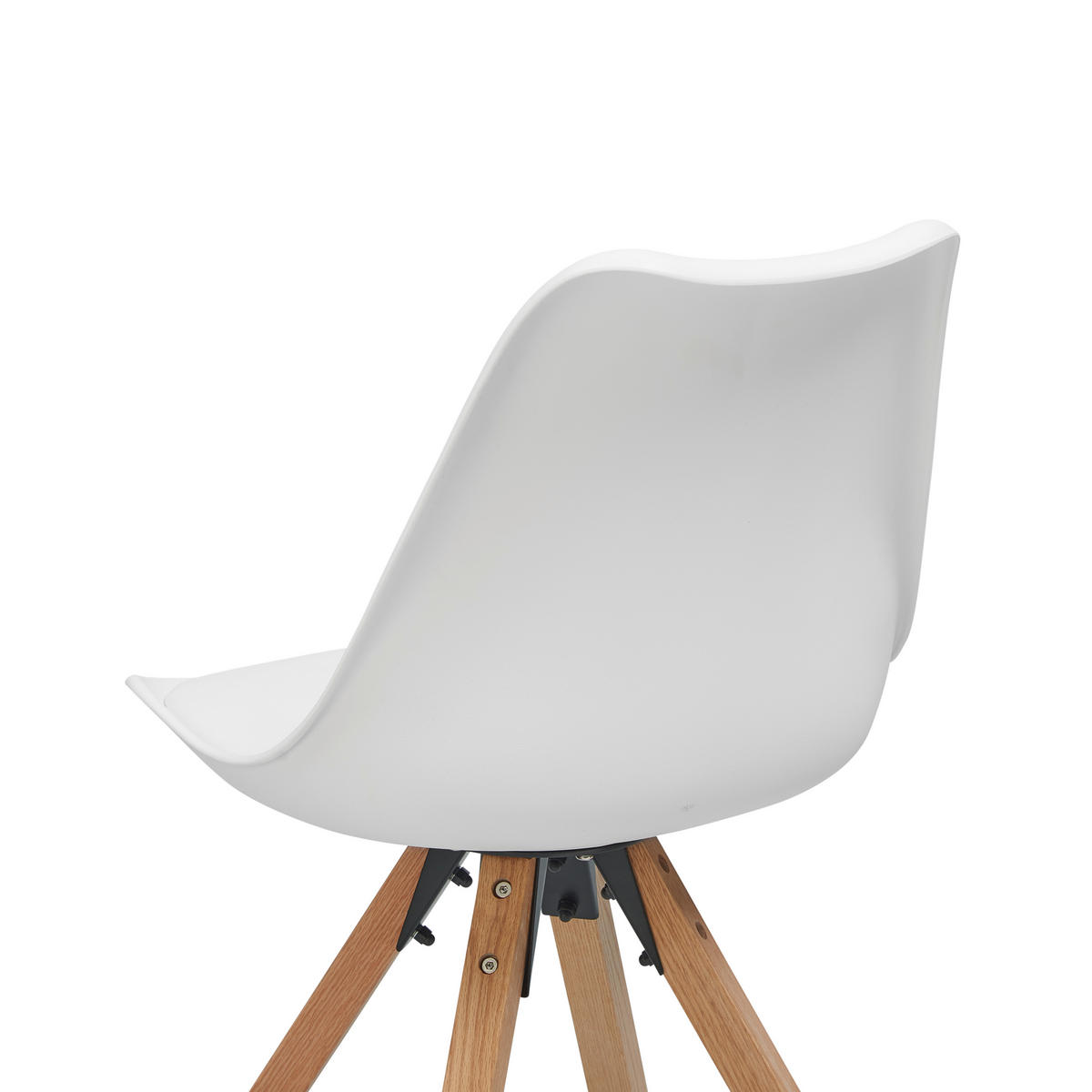 STUHL  in Lederlook glatt  - Weiss/Naturfarben, Lifestyle, Holz/Kunststoff (48,5/84/55cm) - MID.YOU