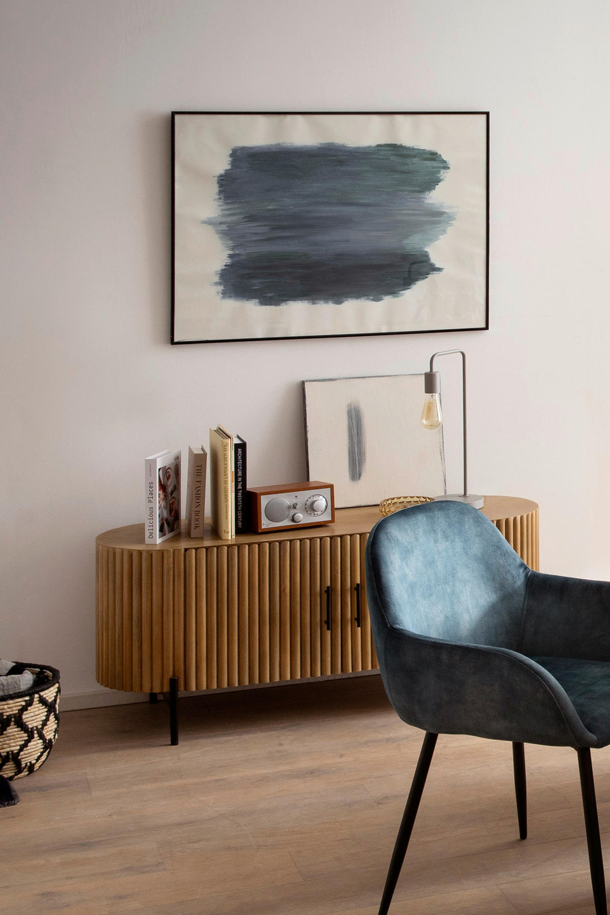 LOWBOARD  120/54/40 cm   - Schwarz/Naturfarben, Design, Holz/Metall (120/54/40cm) - MID.YOU