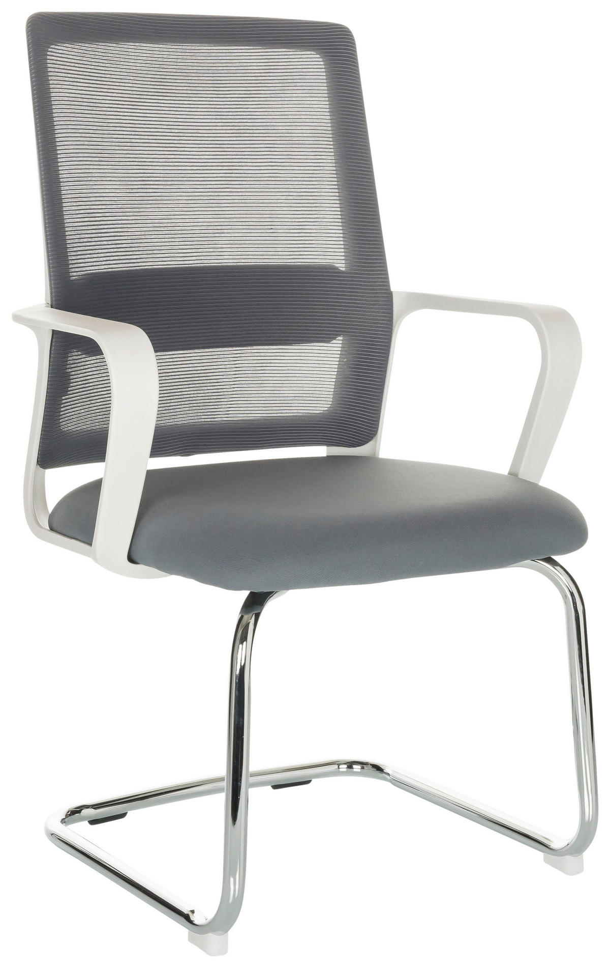 BESÖKSSTOL  i grå  - vit/silver, Basics, metall/textil (60/97-98/60cm) - MID.YOU