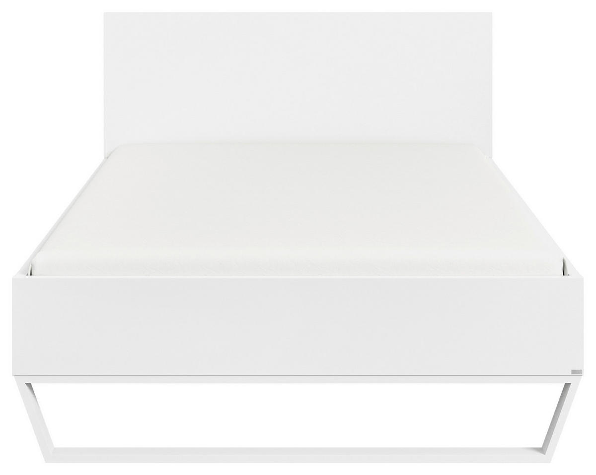 BETT 120/200 cm  in Weiss   - Weiss, Design, Holzwerkstoff/Metall (120/200cm) - Cantus