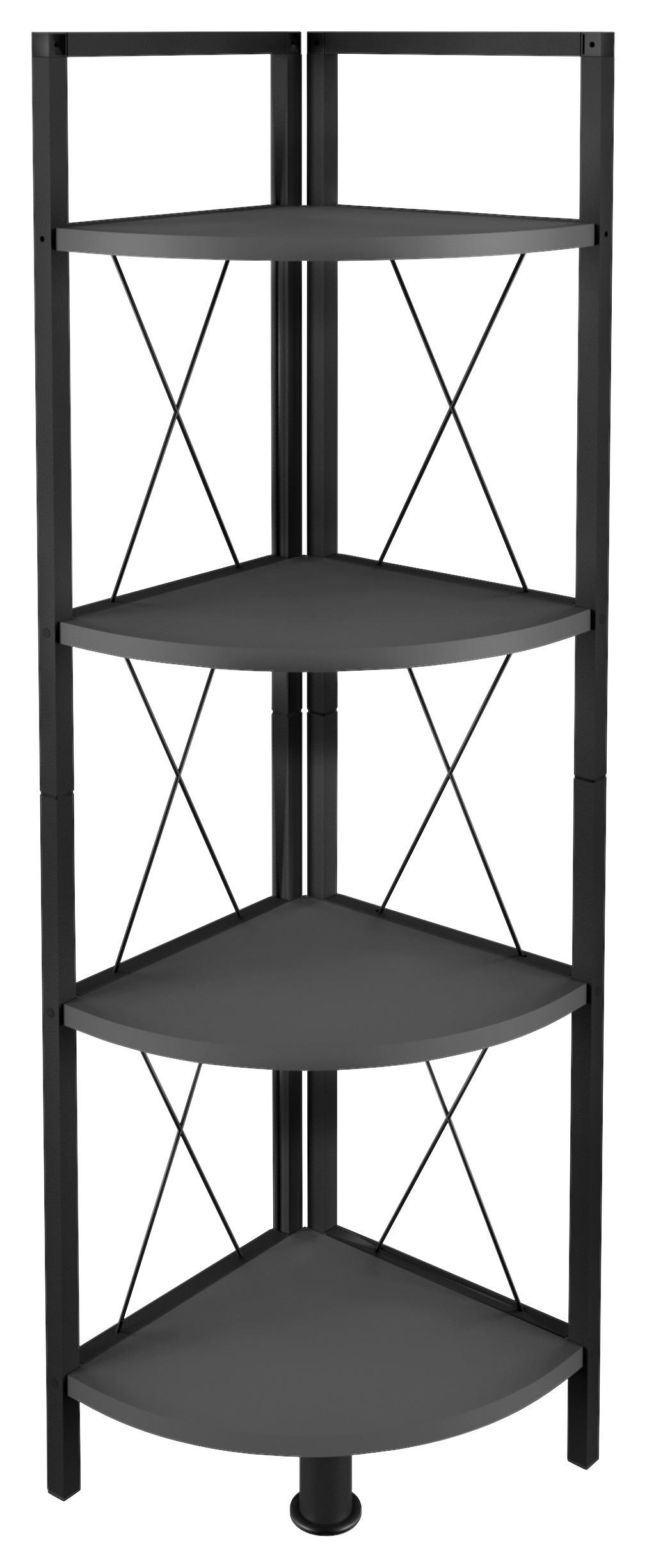 ECKREGAL - Anthrazit/Schwarz, Design, Holzwerkstoff/Metall (34/123/34cm) - MID.YOU