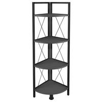 ECKREGAL - Anthrazit/Schwarz, Design, Holzwerkstoff/Metall (34/123/34cm) - MID.YOU
