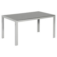 GARTENTISCH Metall Silberfarben rechteckig  - Silberfarben, MODERN, Glas/Metall (150/90/74cm) - Gardenson