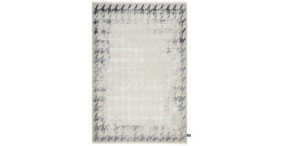 WEBTEPPICH 133/190 cm Houndstooth Border Grau rechteckig  - Grau, Design, Textil (133/190cm) - Dieter Knoll