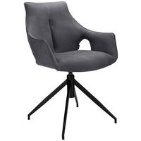 STOL järn mikrofiber  - mörkgrå/svart, Design, metall/textil (59/87/61cm) - Novel