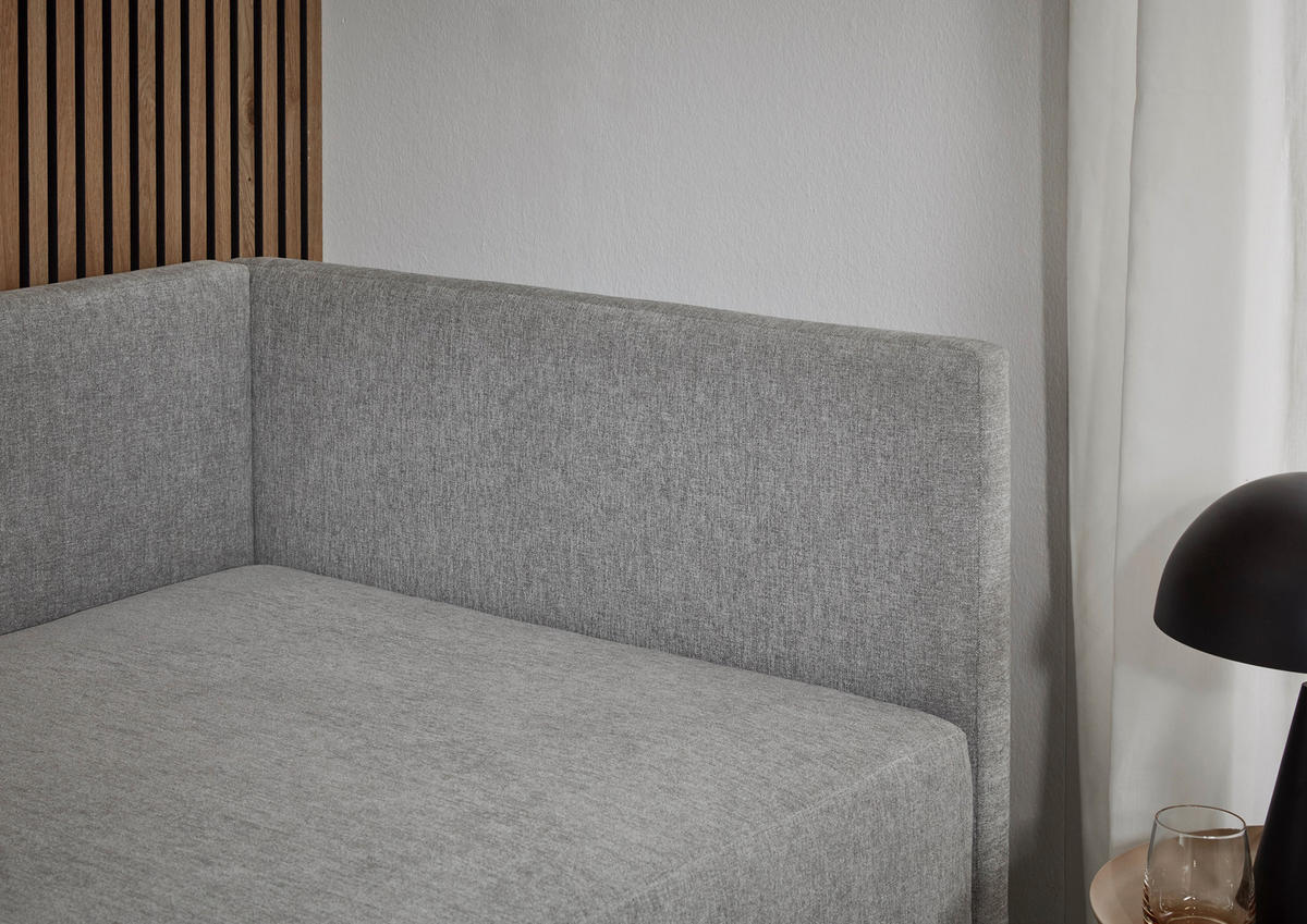 BOXBETT 120/200 cm  in Hellgrau  - Eichefarben/Hellgrau, Design, Holz/Textil (120/200cm) - Boxxx