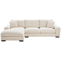 ECKSOFA Creme Bouclé  - Wengefarben/Creme, KONVENTIONELL, Holz/Textil (169/342cm) - Carryhome