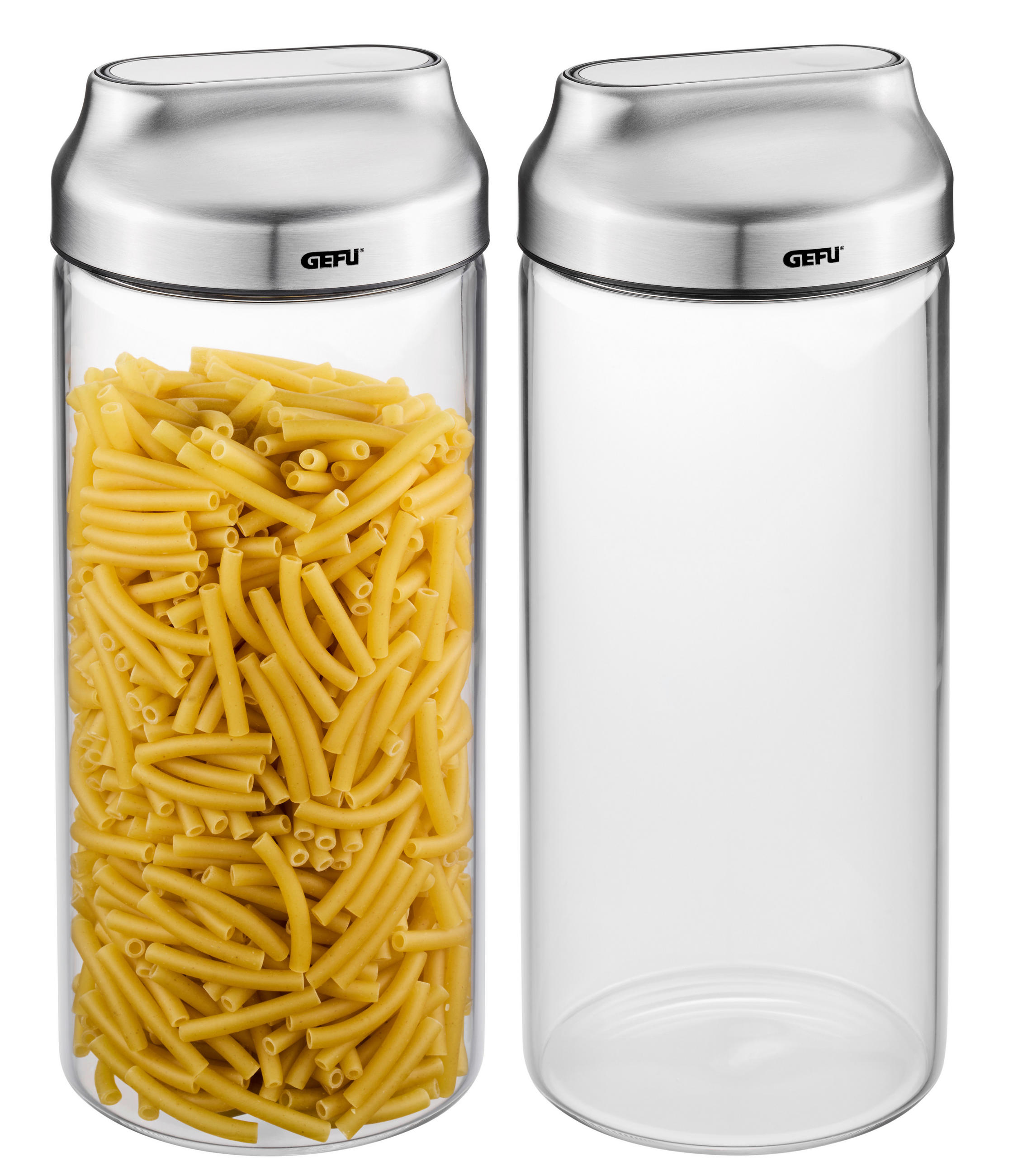 VORRATSDOSENSET  - Transparent/Silberfarben, Design, Glas/Kunststoff (24,2/12,3/26cm) - Gefu