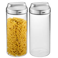 VORRATSDOSENSET  - Transparent/Silberfarben, Design, Glas/Kunststoff (24,2/12,3/26cm) - Gefu