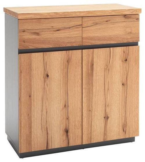 SCHUHSCHRANK furniert Grau, Eichefarben - Eichefarben/Grau, Trend, Holzwerkstoff (90/95/41cm) - Novel