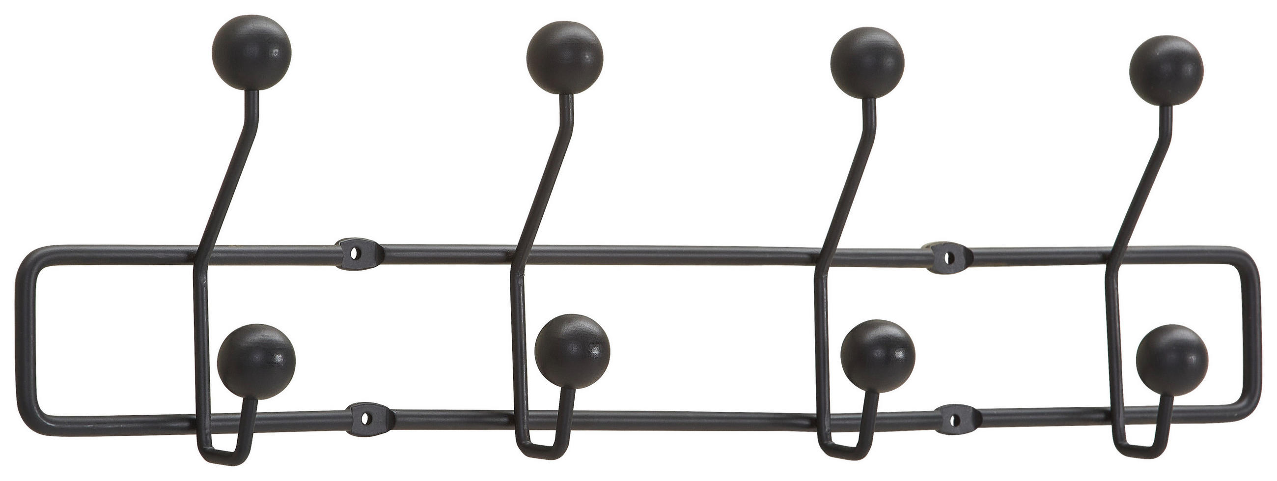 HAKENLEISTE Schwarz  - Schwarz, Trend, Metall (52/14,5/5cm) - Carryhome