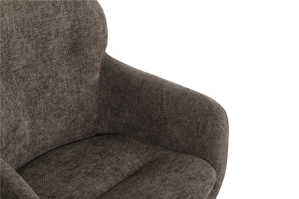 DREHSTUHL Chenille Braun, Schwarz  - Schwarz/Braun, MODERN, Textil/Metall (58/79/89/59cm) - Livetastic