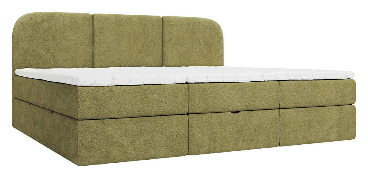 FAMILIENBETT - Schwarz/Grün, MODERN, Holz/Holzwerkstoff (240/200cm) - Livetastic