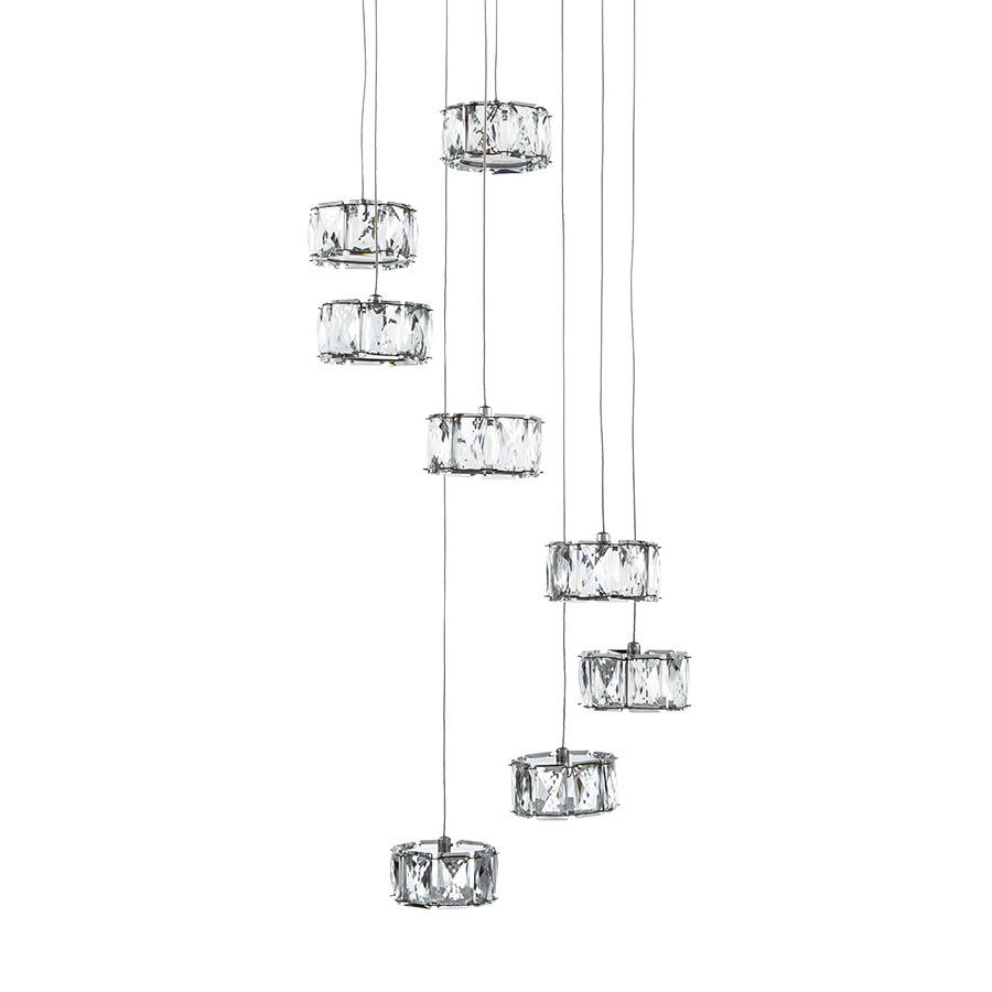 LUSTRĂ  - străveziu/culoare crom, Basics, plastic/metal (38cm)