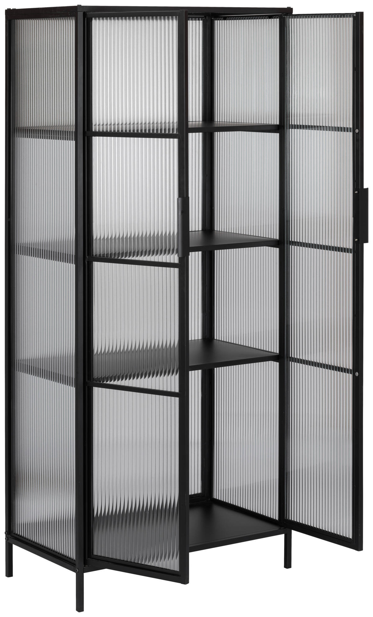 VITRINE  in Schwarz  - Schwarz, Design, Glas/Metall (70/159/40cm) - MID.YOU